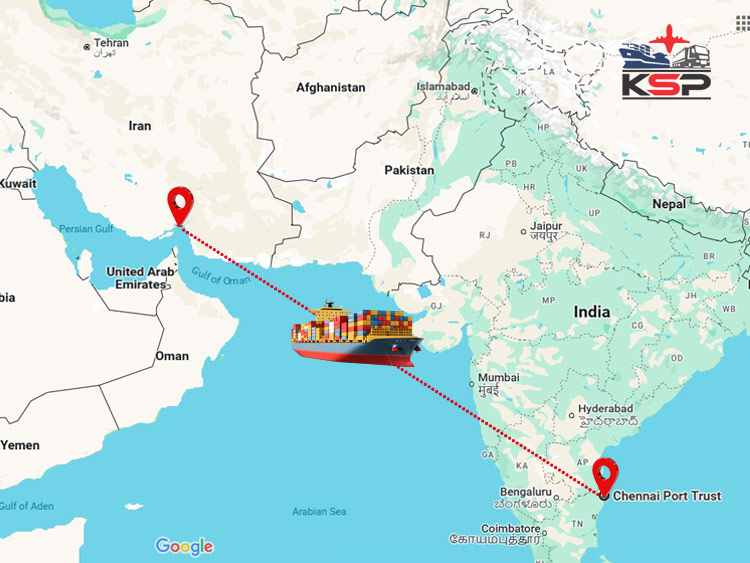 حمل دریایی از ایران به بندر چنای